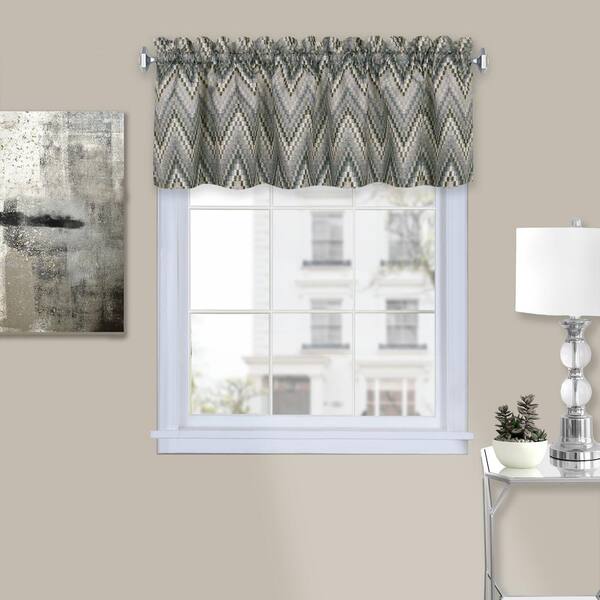 56" W x 14"L Rich Blue Home Solid Color Tailored Textured Window Valance Size 
