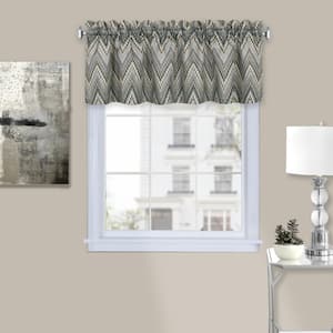Avery 14 in. L Polyester Window Curtain Valance in Charcoal