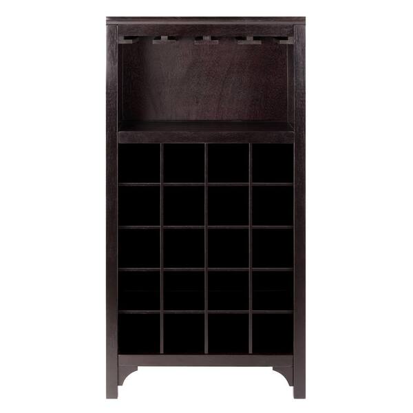 Winsome Wood 20-Bottle Espresso Wood Wine Cabinet