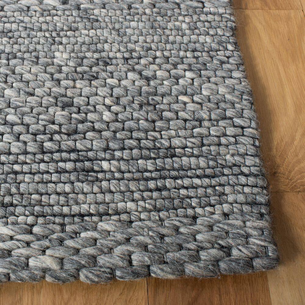 Marbella 4' x 6' Gray Wool and Synthetic Flat Woven Rug