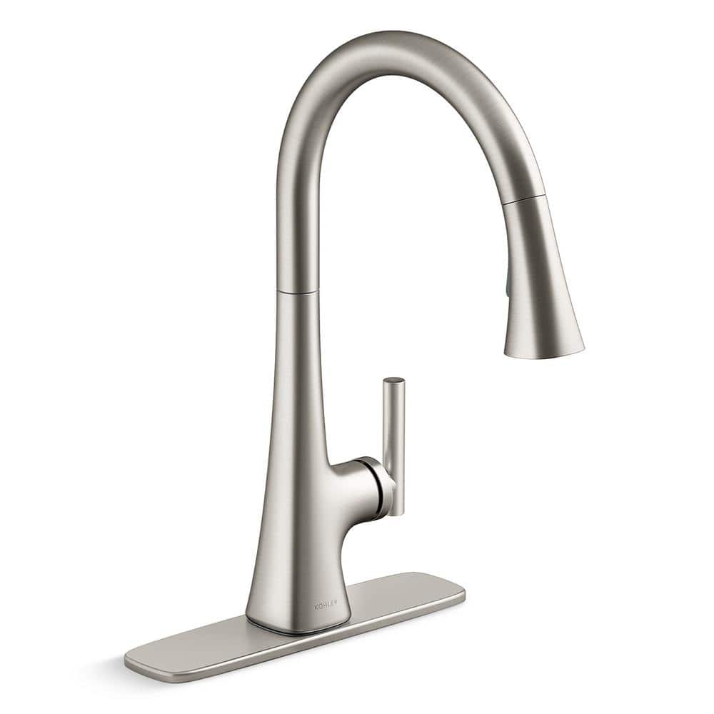 KOHLER Conti Single Handle Pull Down Sprayer Kitchen Faucet in Vibrant