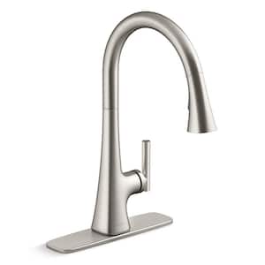Conti Single Handle Pull Down Sprayer Kitchen Faucet in Vibrant Stainless