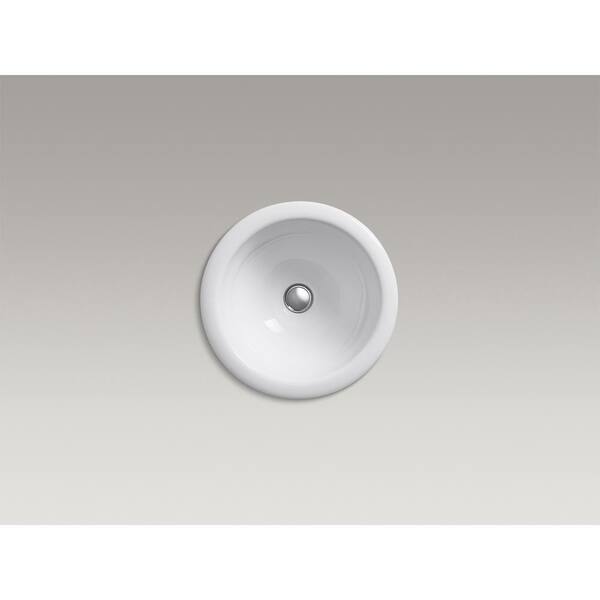 Compass 13-1/4 in. Drop-In Vitreous China Bathroom Sink in White with No Overflow