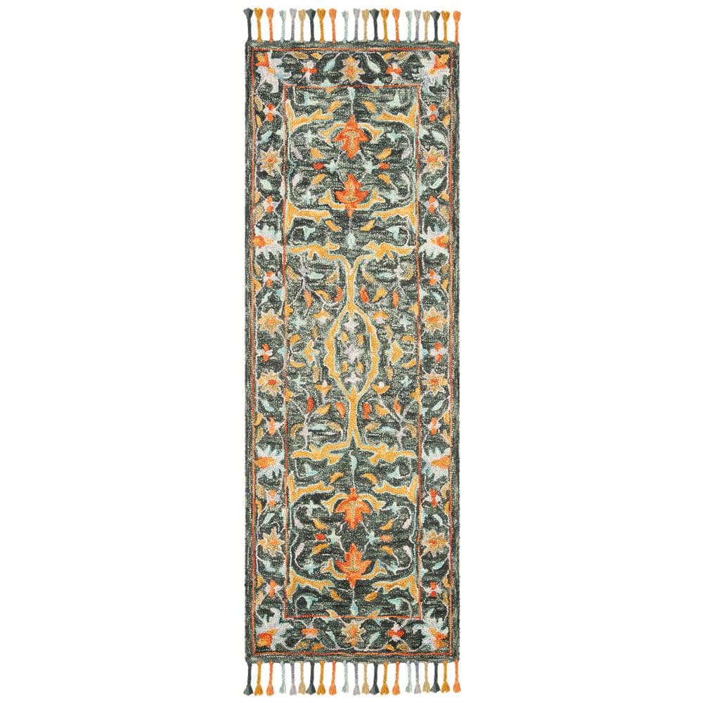 Rust And Olive Rug SAFAVIEH Aspen Olive/Rust 2 ft. x 7 ft. Border Runner Rug APN116X-27 ...