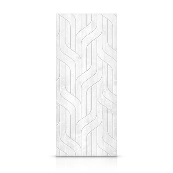 CALHOME 30 in. x 84 in. Hollow Core White Stained Pine Wood Interior Door Slab