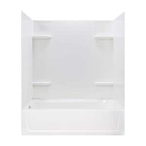 Durawall 60 in. L x 30 in. W x 73.75 in. H Rectangular Tub/ Shower Combo Unit in White with Left-Hand Drain