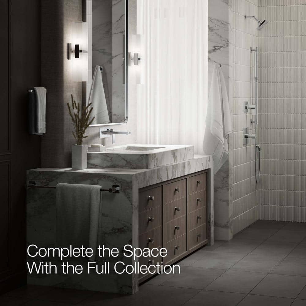 Parallel Polished Chrome Wall-Mount Single-Handle Bathroom Faucet