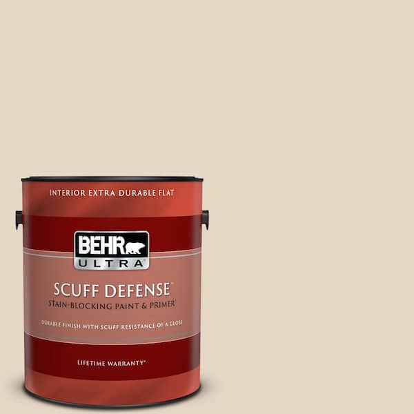 BEHR ULTRA 1 gal. #N270-1 High Style Beige Extra Durable Flat Interior Paint & Primer