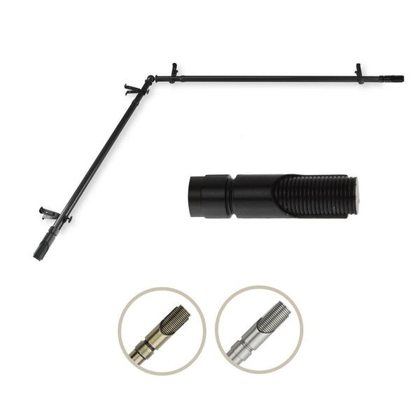 Unbranded 66 in. to 120 in. 13/16 in. Adjustable Corner Window Curtain Rod in Black with Witz Finials