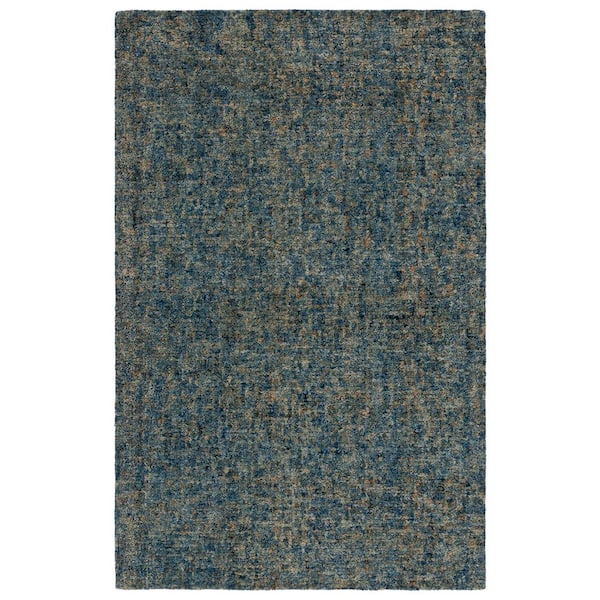 Gabbeh 6 ft. x 9 ft. Dark Blue/Beige Solid Area Rug