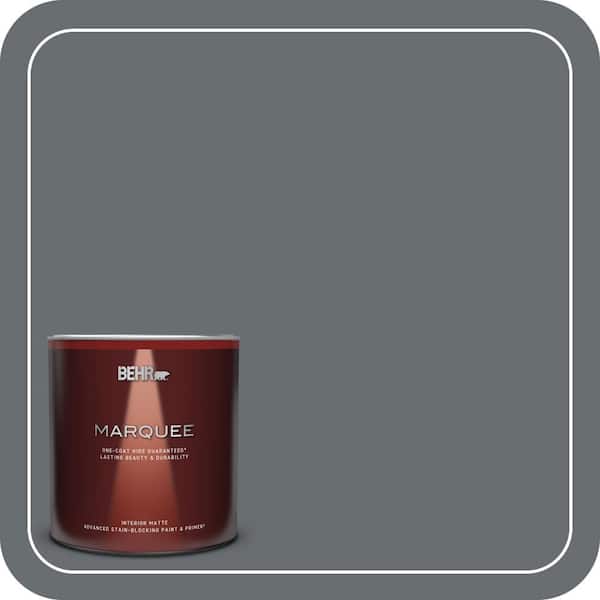 BEHR MARQUEE 1 qt. #PPF-49 Platinum Gray Matte Interior Paint & Primer
