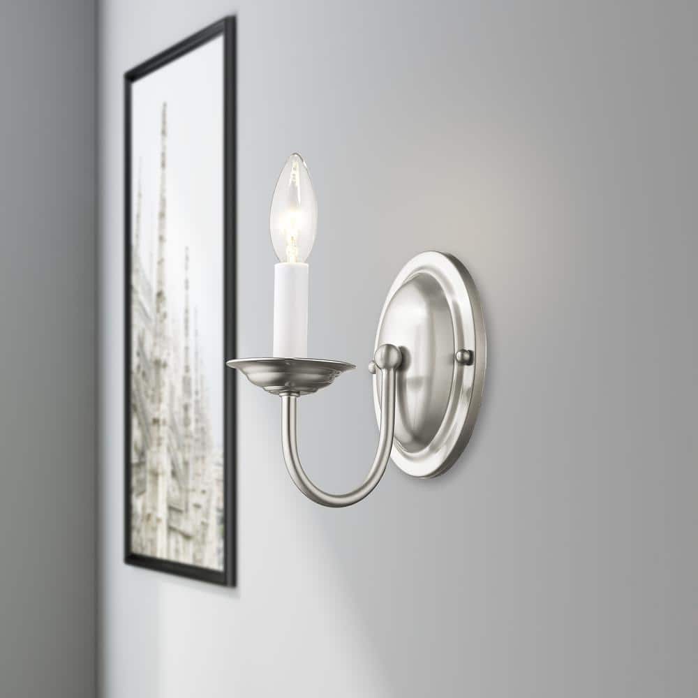 Brushed Nickel 1-Light Dimmable Wall Sconce