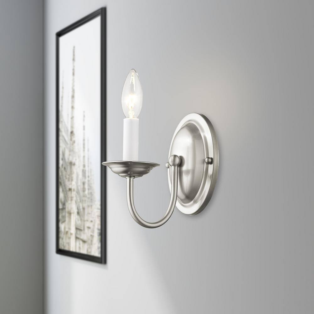 Brushed Nickel 1-Light Dimmable Wall Sconce