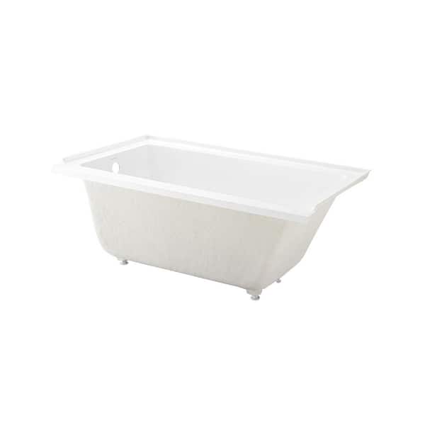 Voltaire 60 x 30 in. Acrylic Left-Hand Drain with Integral Tile Flange Rectangular Drop-in Bathtub in White
