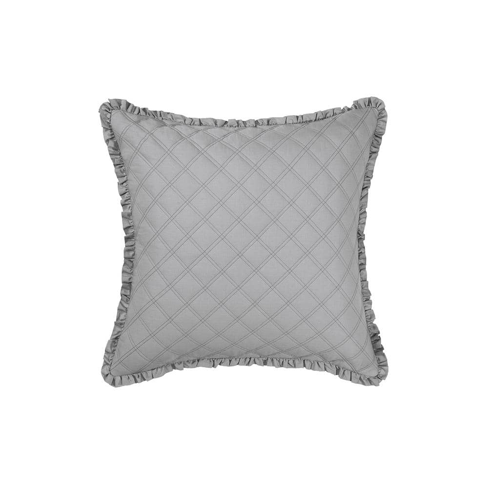 King Gray Cotton Reversible Comforter Set with Shams