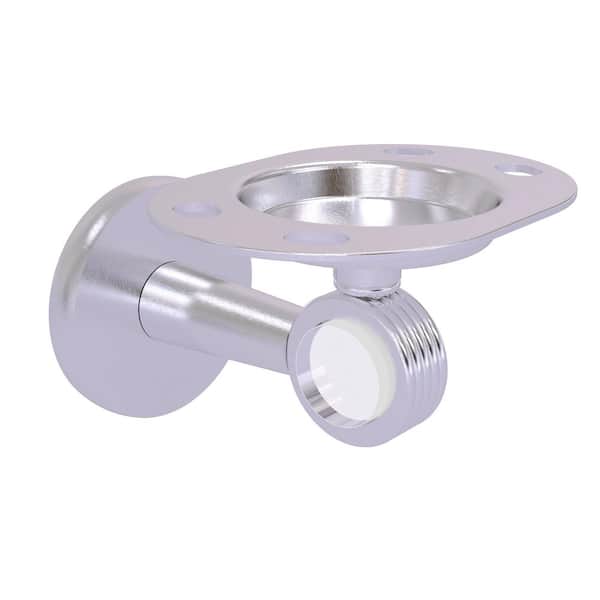 Allied Brass Clearview Tumbler and Toothbrush Holder with Groovy Accents in Satin Chrome