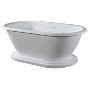 Winston 70 in. Stone Resin Flatbottom Oval Bathtub in Glossy White