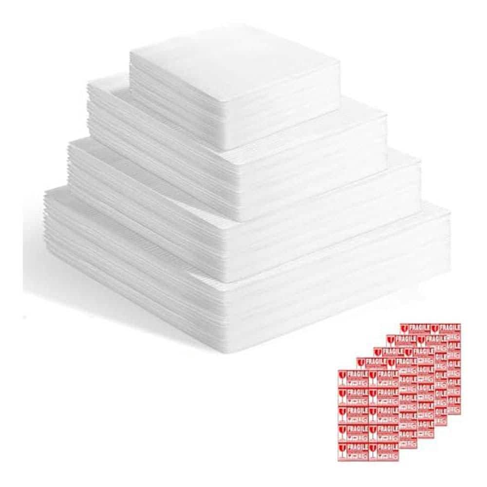 Packing Foam Pouches Kit 4 Sizes Cushion Foam Pouch with Fragile Label Sheet for Dish Plate Glasses Cup Transport price history on PriceWatchPro