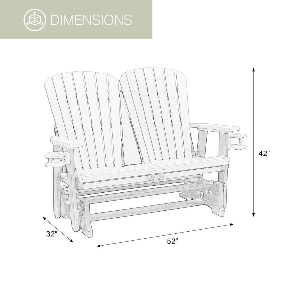 Weatherwood and Tudor Brown Outdoor Gliding Bench with Cupholders