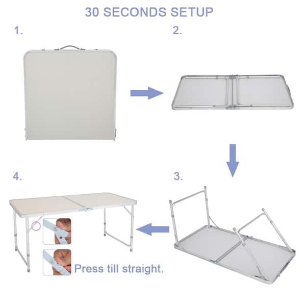 Karl home - 28 in. H Rectangle Plastic Folding Portable Outdoor Picnic Table