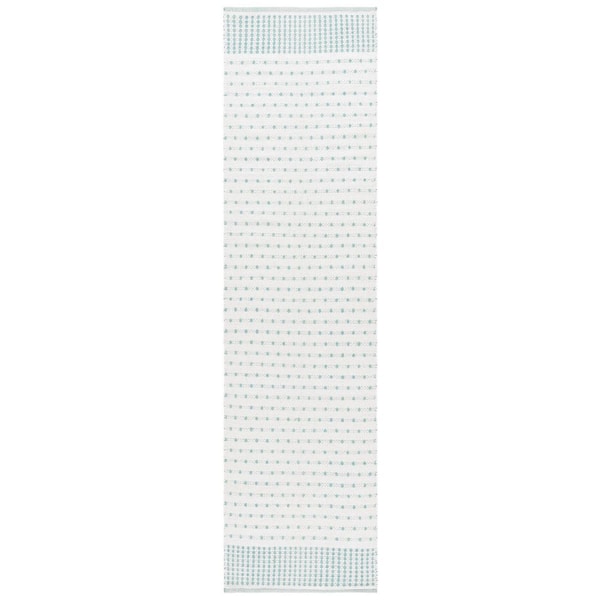 Montauk 2 ft. x 9 ft. Aqua/Ivory Dainty Striped Runner Rug