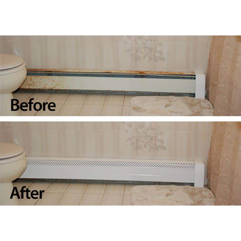 Gray and Off-White Polymer Baseboard Corner Cover