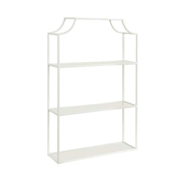 Ciel 20.25 in. W x 6 in. D White Metal Accent Shelf Decorative Wall Shelf