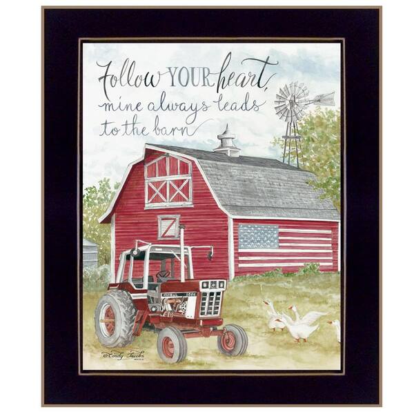 HomeRoots Charlie Follow Your Heart 1-Piece Framed Wall Art 18 in. x 14 in.