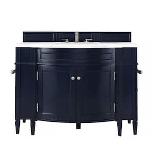 Brittany 46.5 in. W x 23.5 in. D x 34 in. H Bathroom Vanity in Victory Blue with White Zeus Quartz Top