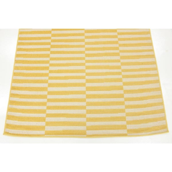 Unique Loom Williamsburg Striped Yellow, Yellow Striped Rug