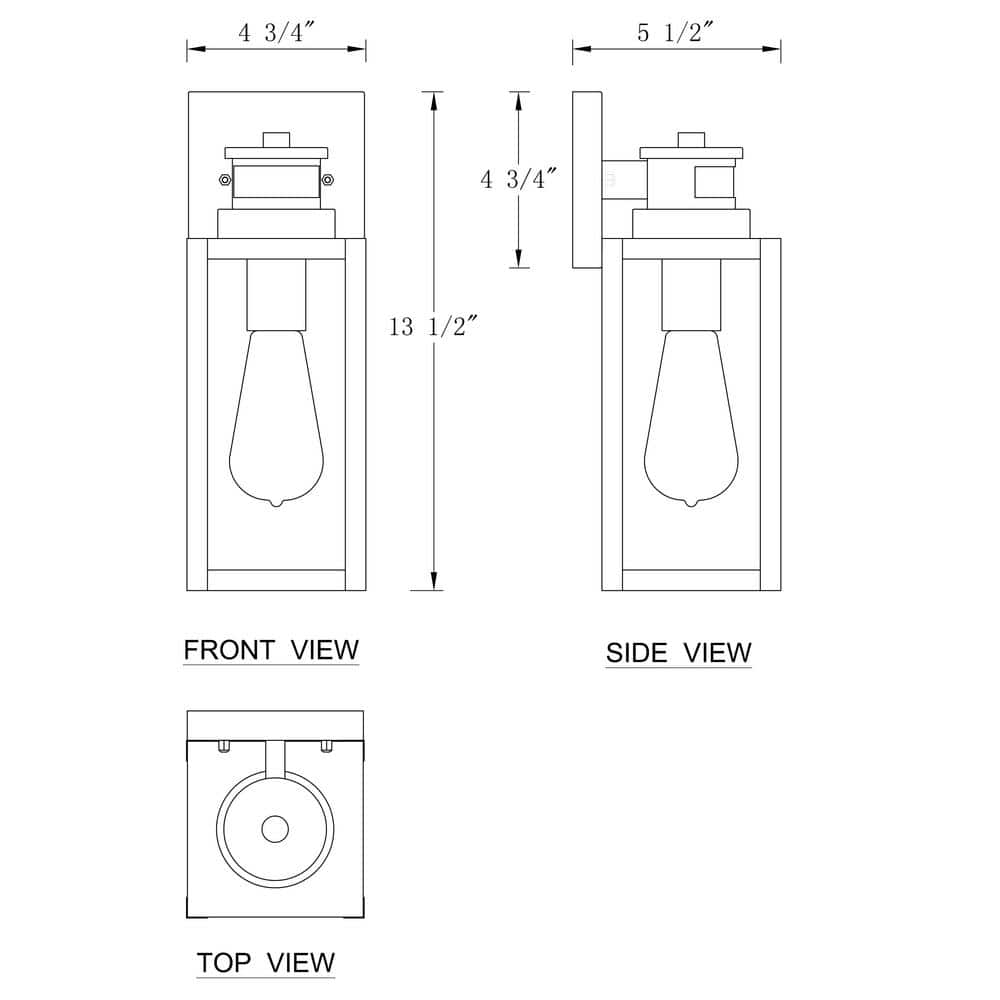 Matte Black Motion Sensor Outdoor Wall Lantern Set