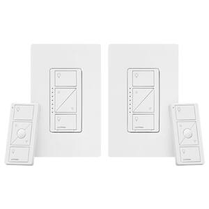 Caseta Wireless Smart Lighting Dimmer Switch and Remote Kit for Wall and Ceiling Lights (2-Pack)
