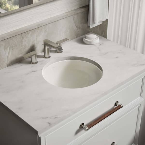 KOHLER Caxton 16.1 in. x 16.12 in. Undermount Bathroom Sink in Biscuit Vitreous China