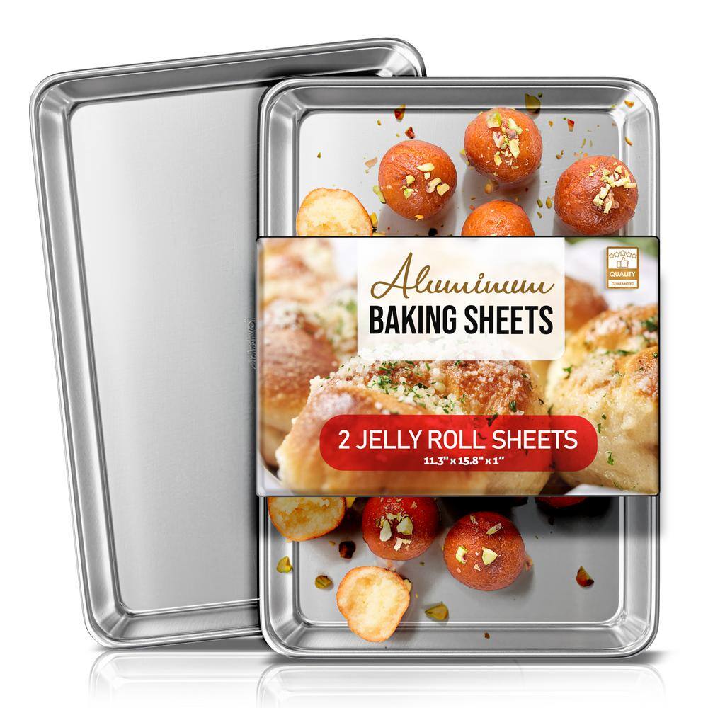 JoyTable Aluminum Non-Stick Quarter Sheet Pan Set, 13x9.5 inches