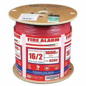 16/2 Solid Unshielded CL3R/Riser Red 1000 ft. Spool UL Fire Alarm Cable