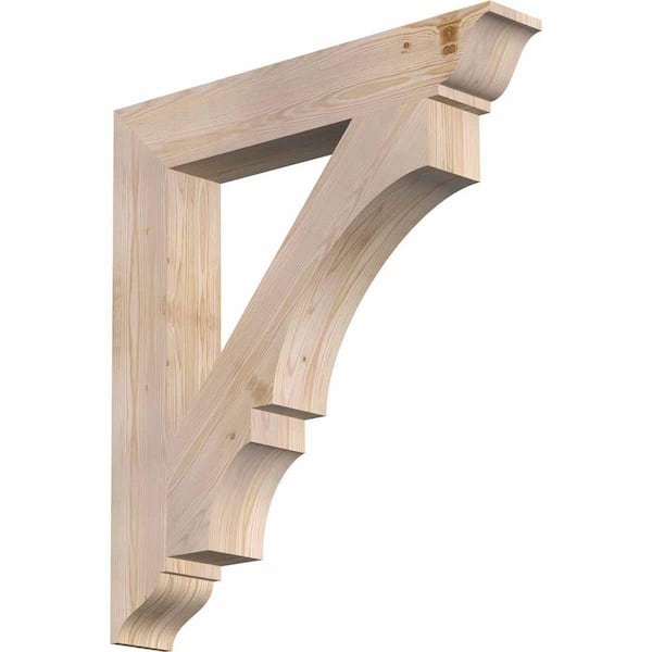 Ekena Millwork 5.5 in. x 40 in. x 36 in. Douglas Fir Balboa Traditional Smooth Bracket