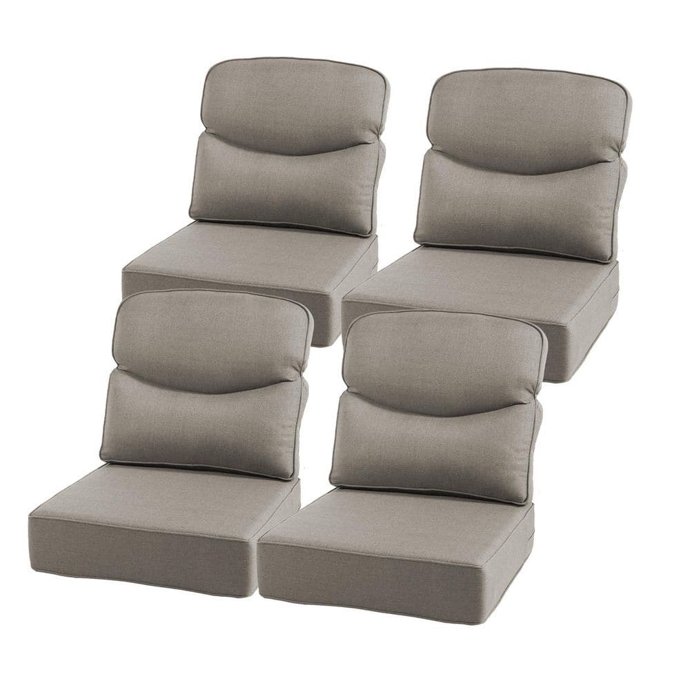 24 in. x 24 in. x 6 in. 8-Piece Olefin Deep Thick Outdoor Lounge Chair Sofa Replacement Seat & Back Cushion Set in Gray price history on PriceWatchPro