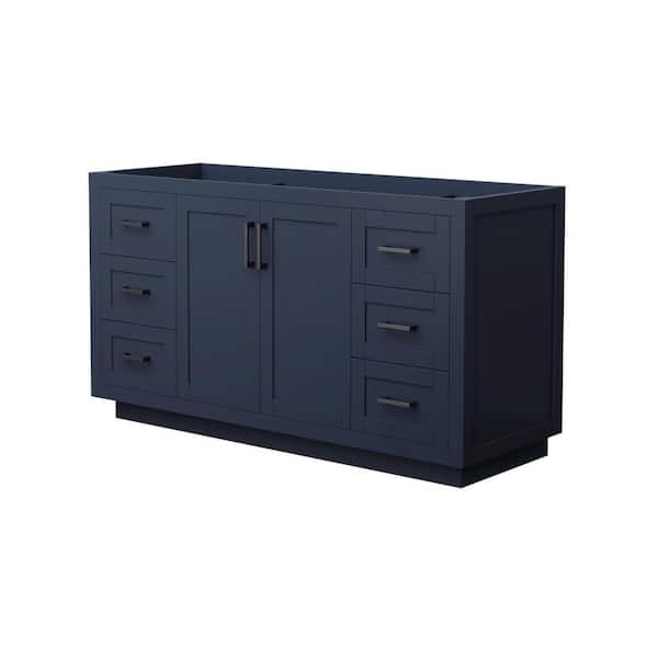 Wyndham Collection Miranda 59.25 in. W x 21.75 in. D Single Bath Vanity Cabinet Only in Dark Blue