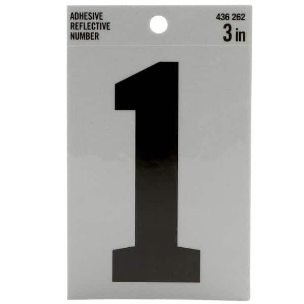 3 Weatherproof self-adhesive vinyl House number sticker 1- 50 Black on  White