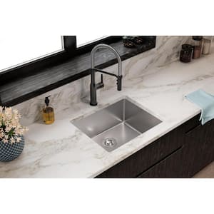 Crosstown 23 in. Undermount Single Bowl 18-Gauge Polished Satin Stainless Steel Kitchen Sink Only