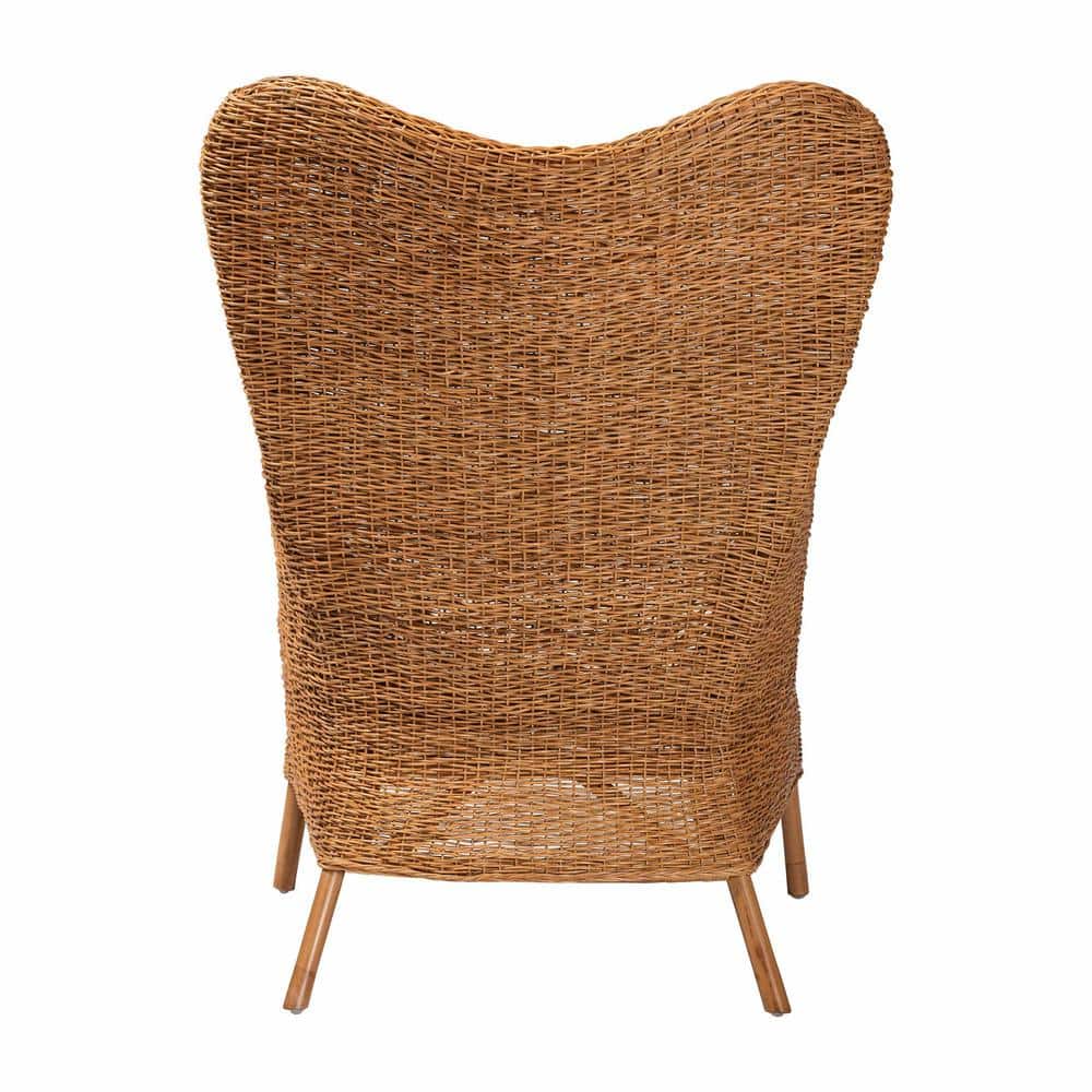 Handcrafted White Cushion Rattan Bohemian Accent Chair