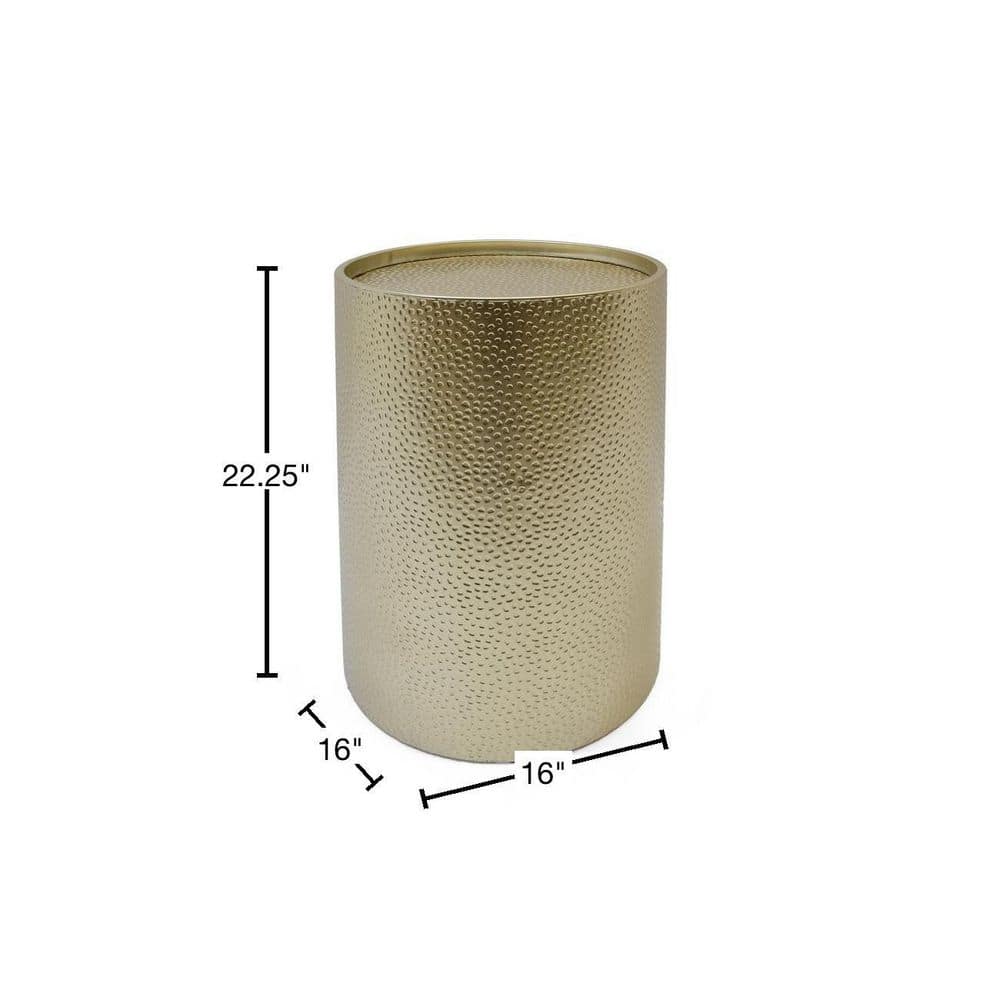 Brookhaven Gold Hammered Iron Accent Table (Set of 2) - thumbnail 3