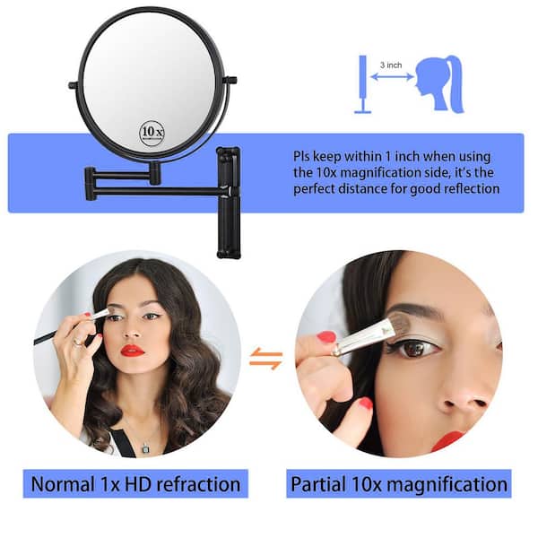 Unique Bargains Plastic Double Sided 360° Rotating Makeup Mirror 1
