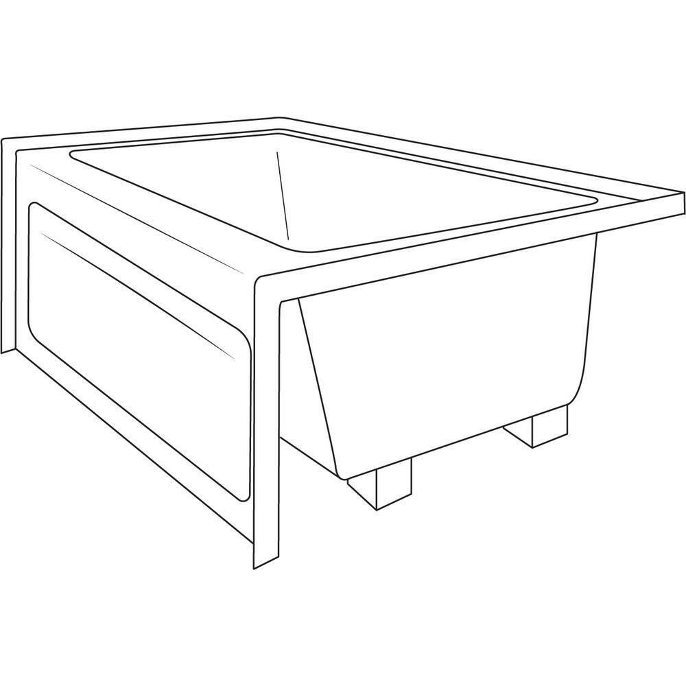 Cetra 60" x 36" White Acrylic Skirted Soaking Bathtub