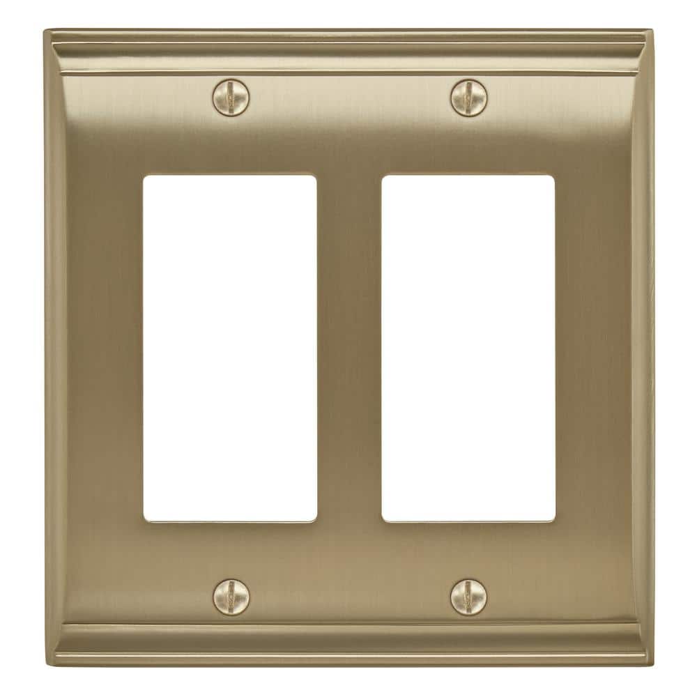 Golden Champagne 2-Gang Decorative Metal Wall Plate