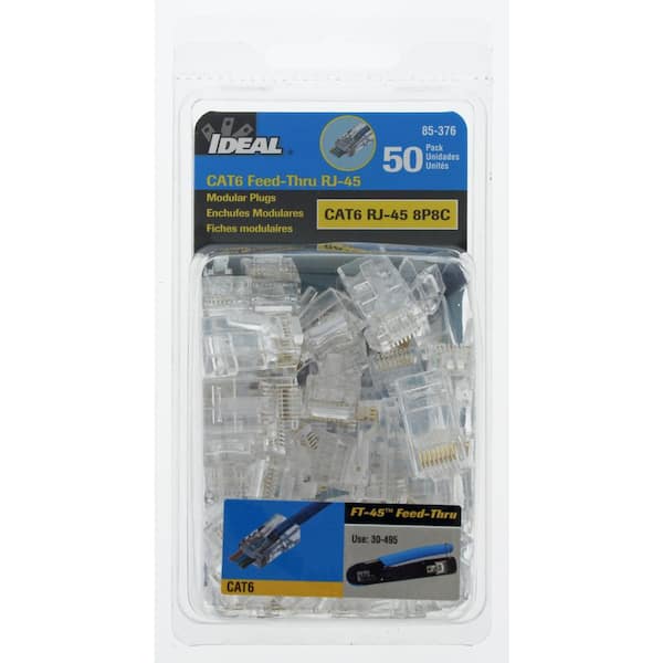 iDEAL RJ45 Cat6 Modular Plugs (25-Pack) 85-366 - The Home Depot