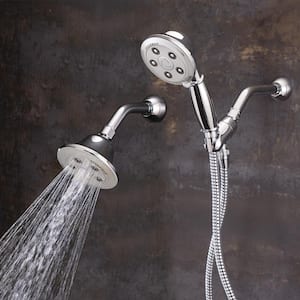 3-spray 4.5 in. High PressureDual Shower Head and Handheld Shower Head in Polished Chrome