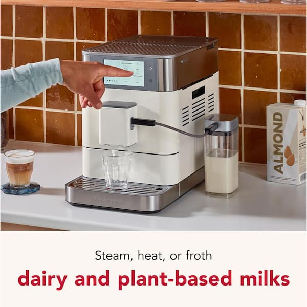 KitchenAid 1-Cup Porcelain White Espresso Machine with 40 Plus