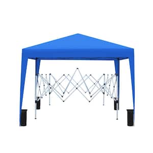 Outdoor 10 ft. x 10 ft. Pop Up Gazebo Canopy Tent with Weight Sand Bag, with Carry Bag, Blue (4-Pieces)
