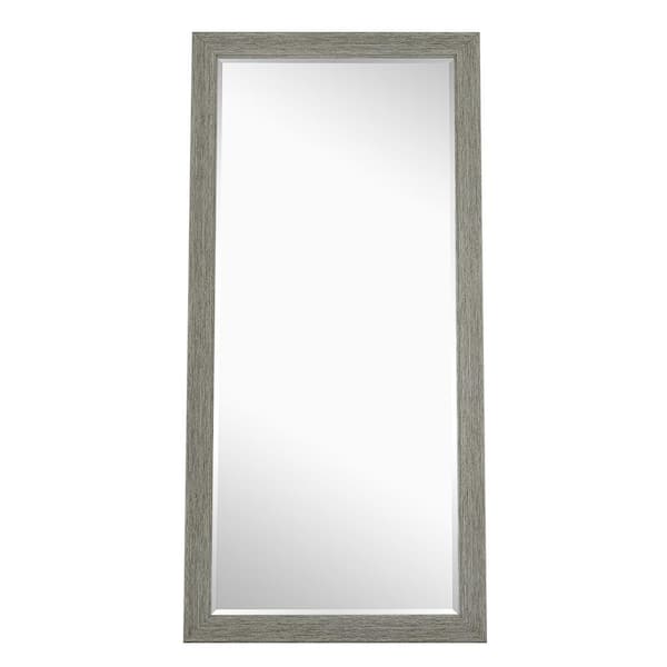 Naomi Home 66 in. H x 32 in. W Oversized Green Gray Wood Beveled Glass Rustic Mirror